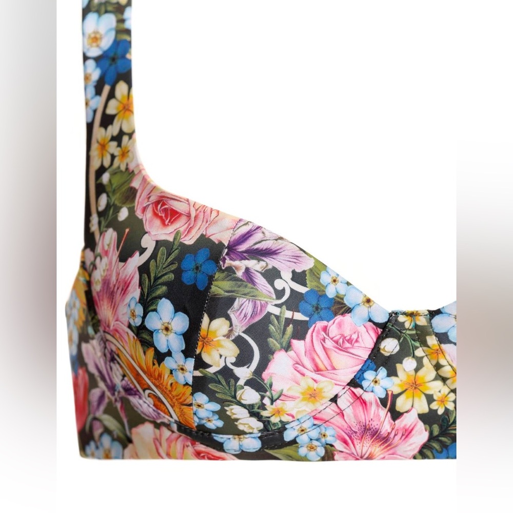 NWT AGUA BENDITA Balena Dreamin Bikini Top In Pink Floral Multi Sz S - Picture 2 of 12